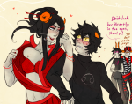  2012 arms_crossed blush broken_source damara_megido dancestors dream_ghost fullres heart karkat_vantas meenah_peixes redrom remixedscratch rufioh_nitram sheep_crab shipping smoking starter_outfit sweat text undergarments word_balloon 