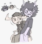  2025 beloz_hs emoticon fullres gamzee_makara monochrome sitting starter_outfit tavros_nitram wheelchair 