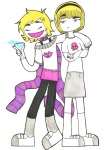  alcohol arm_around_shoulder arms_crossed cocktail_glass ostentatiousrrex rose_lalonde roxy&#039;s_striped_scarf roxy_lalonde 