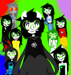  3_in_the_morning_dress aparcelmistress crying dead_shuffle_dress dogtier dreamself dress_of_eclectica godtier iron_lass_suit jade_harley jadebot jadesprite multiple_personas pixel sprite starter_outfit witch 