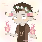  2025 blush chibi dream_ghost fashion flower_crown fullres sick_fires solo starter_outfit sw4ggywaffle tavros_nitram text 