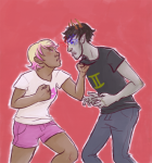  casual fashion mustachioedoctopus no_glasses psionics roxy_lalonde sollux_captor strife 