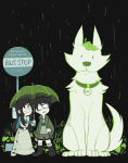  2016 becquerel crossover freckles fullres_export_attempted ikimaru jade_harley jake_english my_neighbor_totoro rain starter_outfit studio_ghibli text umbrella 