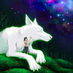  2023 achrananth animals becquerel body_modification cover_art crossover flowers fullres hummingbirds jade_harley land_of_frost_and_frogs pastiche princess_mononoke size_difference stars studio_ghibli trees 