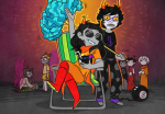 2015 8_ball arms_crossed beverage blood dream_ghost eridan_ampora feferi_peixes flash_asset fullres gamzee_makara godtier hope_aspect kanaya&#039;s_red_dress kanaya_maryam karkat_vantas kneeling life_aspect light_aspect music_note prince rainbow_drinker rose_lalonde scars seer sitting sober_gamzee starter_outfit thief vriska_serket wayward_vagabond witch word_balloon wv xamag