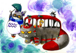  2011 cat_hat crimson-firefox crossover equius_zahhak eridan_ampora fullres jade_harley karkat_vantas my_neighbor_totoro nepeta_leijon rose_lalonde studio_ghibli tavros_nitram umbrella zodiac_symbol 