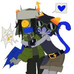  2026 bloodswap blush equius_zahhak fullres hat heart hug mask meowrails nepeta_leijon no_glasses no_hat palerom sanestartistt shipping starter_outfit sweat word_balloon 
