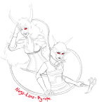  2013 amputation ancestors blinded_mindfang blindfang blood dragon_staff fullres grayscale highlight_color lesbianneopolitan marquise_spinneret_mindfang monochrome neophyte_redglare no_hat noose shipping starter_outfit wip 