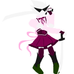  2025 crossdressing dirk_strider fashion fullres ham0naa jaggy_lines solo transparent unbreakable_katana 