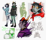  2022 ancestors animals aranea_serket art_dump back_angle body_modification crying dancestors die doc_scratch dragon_cape dream_ghost felt fullres hat marquise_spinneret_mindfang military_dress no_glasses orphaner_dualscar porrim_maryam profile reflection scars seeing_terezi starter_outfit terezi_pyrope text winter_dress zzoupz 