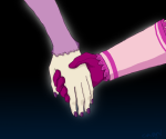  catw1ngs dirk_strider dreamself head_out_of_frame holding_hands panel_redraw roxy_lalonde 