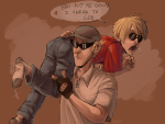  bro broken_source carrying dave_strider drexbutt red_record_tee starter_outfit word_balloon 