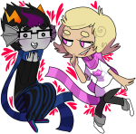  digitallyimpaired eridan_ampora redrom roxy&#039;s_striped_scarf roxy_lalonde shipping smiling_eridan starter_outfit wwixards 