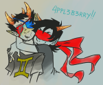  blind_love blind_sollux blindfold double_eyepatch hug shipping sollux_captor syblatortue terezi_pyrope 