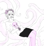  casual eldritch-heiress fashion flower_crown flowers highlight_color horrorterrors pastel_goth rose_lalonde solo 