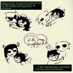  2026 17776 back_angle burgeriguess crossover dancestors dave_strider dirk_strider dream_ghost equius_zahhak fullres grayscale head_on_shoulder hug john_egbert leijons lineart meulin_leijon monochrome nepeta_leijon no_hat rose_lalonde roxy_lalonde size_difference sketch strilondes sweat text 