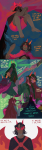  2019 back_angle dancestors dopingues dragon_cape fall_out_boy fullres gold_pointy_jam head_out_of_frame lyricstuck meenah_peixes no_glasses rocket_wings scourge_sisters shipping starter_outfit tavros_nitram terezi_pyrope text vriska_serket 