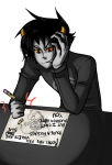 2011 adorabloodthirsty fullres heart illustrating karkat_vantas pride shipping sitting solo starter_outfit text transparent valentinestuck