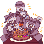 2018 ace_dick cake candy_corn fullres hebitonetsu pickle_inspector problem_sleuth problem_sleuth_(adventure) team_sleuth transparent