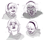 2013 art_dump crying fullres godtier grimdark headshot light_aspect monochrome paperseverywhere reaction request rose_lalonde seer sketch solo sweat text