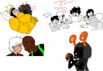  2013 ancestors art_dump bed beta_kids caliborn calliope cherubim crossover dave_strider food fullres harry_potter her_imperious_condescension humanized jade_harley john_egbert karkat_vantas lineart no_shirt nudity rose_lalonde shipping silhouette skellyanon smoking starter_outfit the_handmaid warhammer_40000 