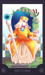 2019 aspect_symbol battlefield card crown frogs king&#039;s_scepter ladystuck_tarot_project light_aspect prospitian sitting skaia tarot text white_queen