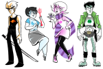  alcohol alpha_kids cocktail_glass dirk_strider jake_english jane_crocker junior_battermaster&#039;s_bowlbuster_poking_solution_50000 pyangpyang roxy&#039;s_striped_scarf roxy_lalonde strong_outfit strong_tanktop twin_m9_berettas unbreakable_katana 