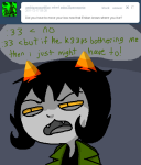  2012 ask babinani emoticon fullres headshot jaggy_lines nepeta_leijon no_hat solo starter_outfit text 
