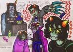  2025 action_claws alexabraixen art_dump beverage blackrom catfish computer crossover equius_zahhak eridan_ampora facial_hair fashion fullres glasses_added heart illness nepeta_leijon no_hat postal shipping spade starter_outfit text word_balloon 