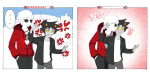  ... 2026 aspect_hoodie blush casual comic dave_strider fashion fullres homestuck:_beyond_canon karkat_vantas kiss language:japanese r_ch07 red_knight_district redrom shipping text time_aspect word_balloon 