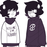  2013 bana casual dancestors dream_ghost fullres grayscale kankri_vantas karkat_vantas monochrome starter_outfit text vantases 