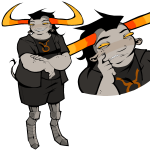  2025 artificial_limb chubstuck freckles fullres headshot jaggy_lines obscenicon robolegs rule63 solo starter_outfit tavros_nitram transtuck troll_tail 