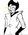 2026 asmaclone body_hair facial_hair fashion fullres grayscale homestuck:_beyond_canon jaggy_lines jake_english meat_timeline monochrome solo stars