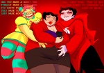2025 babies body_modification candy_timeline carrying chubstuck crocker_corruption crockercorp_business_suit fullres godtier homestuck:_beyond_canon jaggy_lines jane_crocker life_aspect low_angle maid multiple_personas obscenicon sweat tavros_crocker text tiaratop trickster_mode