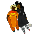  dogtier godtier guns_and_roses jade_harley light_aspect midair redrom rose_lalonde seer shipping snooze-party space_aspect transparent witch 