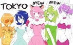  2025 animal_ears blush cosplay davesprite dogtier fashion fullres impalement jade_harley jane_crocker katana muffin_puppi rose_lalonde roxy_lalonde sprite text tokyo_mew_mew weapon 