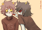 2012 adorabloodthirsty back_angle blush chalk diabetes fullres heart ikimaru illustrating karkat_vantas shipping starter_outfit terezi_pyrope