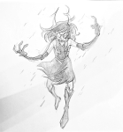  2022 aranea_serket dancestors fullres grayscale mindfang_dress no_glasses pencil ring_of_life sketch skolopendros solo 