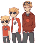  ageswap aspect_hoodie blimpgato dave_strider multiple_personas no_glasses red_baseball_tee red_record_tee solo time_aspect 