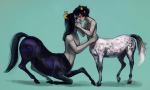  centaurs equius_zahhak karkat_vantas kiss mythologystuck shipping strongmad sukka 