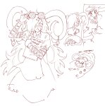 2025 art_dump beforus_ancestors fullres grubs how_to_draw_manga_book language:korean lineart monochrome skulls starter_outfit text the_rankmaid the_treeaboo tiniming66