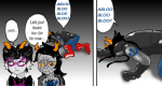 2015 body_modification dancestors dream_ghost fullres image_manipulation kneeling lying marvel meenah_peixes multiple_personas parody sailorbeefcake starter_outfit text the_avengers vriska&#039;s_punk_outfit vriska_serket web word_balloon