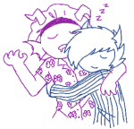  2025 arm_around_shoulder fanfic_art fullres hug laivan_ferroo lineart murrit_turkin no_glasses pajamas shipping sleeping vast_error vinzstar 