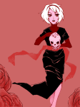  black_squiddle_dress deletethestars limited_palette rose_lalonde skulls solo 