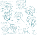  2013 art_dump breath_aspect dancestors fullres godtier headshot heart heir john_egbert karkat_vantas kjunginger meenah_peixes monochrome sketch starter_outfit text 