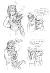  blush carousel comic dirk_strider equius_zahhak godtier heart heart_aspect kiss lil_hal no_mask prince redrom rogue roxy_lalonde shipping trail-to-the-artpocalypse void_aspect word_balloon 
