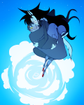  2024 blush carrying chubstuck clouds dogtail dogtier fullres godtier high_angle jade_harley jaggy_lines karkat_vantas kats_and_dogs midair obscenicon rule63 shipping space_aspect starter_outfit sweat transtuck witch wonk 