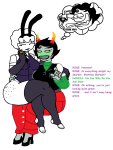  2026 blush chubstuck drgravyjones fashion fullres jaggy_lines kanaya_maryam playboy_bunny redrom rose_lalonde rosemary shipping sitting sweat text thought_balloon 