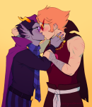  2025 ambiguouscarousel blush dirk_strider eridan_ampora fullres godtier heart_aspect kiss potter_smuppet_pals prince redrom scars shipping starter_outfit text ultimate_dirk 