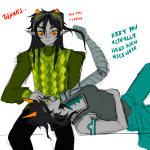  2025 artificial_limb beforus_ancestors blush body_modification fullres ham0naa head_on_lap lying redrom ship_name_needed shipping songbird_sootnose starter_outfit text the_imposter 